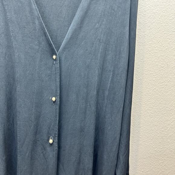 Chicos Sweater 3 XL Black Travelers Cardigan Gold Button Open Knit Witchy 90s - Picture 2 of 8